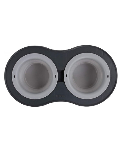 Миска двойная для животных Dexas Double Elevated Feeder на складной подставке 240 мл серый (PW100432429)