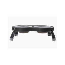 Миска двойная для животных Dexas Double Elevated Feeder на складной подставке 240 мл серый (PW100432429)