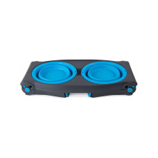 Миска подвійна для собак і котів Dexas Adjustable Height 2хPet Feeder з регульованими ніжками 960 мл Блакитний (PW1204322194)