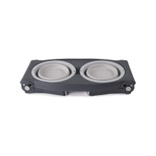 Миска подвійна для собак і котів Dexas Adjustable Height 2хPet Feeder з регульованими ніжками 960 мл Сірий (PW120432429)
