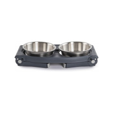 Миска подвійна для тварин Dexas Adjustable Height 2хPet Feede з нержавіючої сталі з регульованими ніжками 960 мл (PW120432SS)