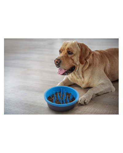 Миска для собак Dexas Slow Feeder Dog Bowl силикон для медленного кормления 1440 мл голубой (PW301-432-2194)