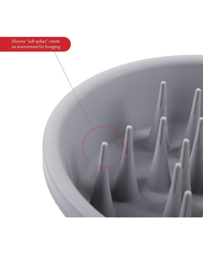 Миска для собак Dexas Slow Feeder Dog Bowl силикон для медленного кормления 1440 мл серый (PW301-432-429)