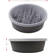 Миска для собак Dexas Slow Feeder Dog Bowl силіконова для повільного годування 1440 мл сірий (PW301-432-429)