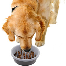 Миска для собак Dexas Slow Feeder Dog Bowl силіконова для повільного годування 1440 мл сірий (PW301-432-429)