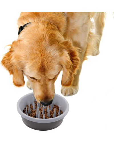 Миска для собак Dexas Slow Feeder Dog Bowl силикон для медленного кормления 1440 мл серый (PW301-432-429)