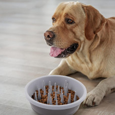 Миска для собак Dexas Slow Feeder Dog Bowl силіконова для повільного годування 1440 мл сірий (PW301-432-429)