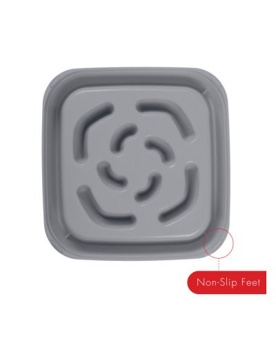 Миска для собак Dexas Slow Maze Feeder Dog Bowl для медленного кормления квадрат 960мл серый (PW304429)