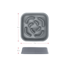 Миска для собак Dexas Slow Maze Feeder Dog Bowl для медленного кормления квадрат 1.44л серый (PW306429)