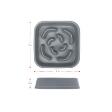 Миска для собак Dexas Slow Maze Feeder Dog Bowl для повільного годування квадратна 1440 мл сірий (PW306429)