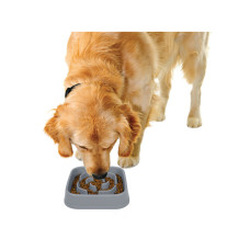 Миска для собак Dexas Slow Maze Feeder Dog Bowl для повільного годування квадратна 1440 мл сірий (PW306429)