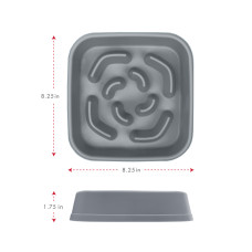 Миска для собак Dexas Slow Maze Feeder Dog Bowl для повільного годування квадратна 960мл сірий (PW304429)