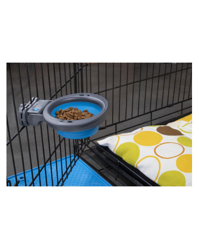 Миска складная для собак Dexas Collapsible Kennel Bowl с креплением на клетку 240 мл голубой (PW2704322194)