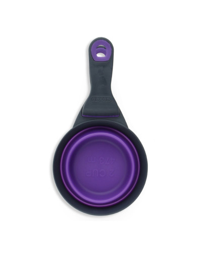 Мерный стакан для корма Dexas Collapsible KlipScoop складной на клипсе 240 мл Фиолетовый (dx30729)