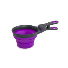 Мірна склянка для корму Dexas Collapsible KlipScoop складана на кліпсі 240 мл Фіолетовий (dx30729)