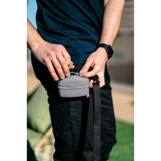 Сумка під ласощі для собак Dexas Pooch Pouch силіконова з кліпсою на пояс Сірий (PW600429)