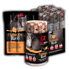 Ласощі для собак Alpha Spirit Sticks напіввологі беззернові палички з індичкою 4 шт х10 г (as5102405)