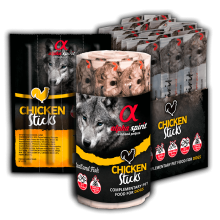 Лакомства для собак Alpha Spirit Sticks полувлажные беззерновые палочки с курицей 16 шт х10 г (as5104415)