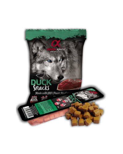 Ласощі для собак Alpha Spirit Snacks напіввологі беззернові кубики з качкою 50 г (as4008350)