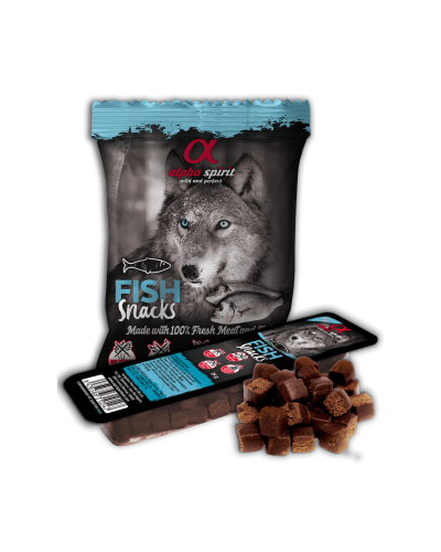 Ласощі для собак Alpha Spirit Snacks напіввологі беззернові кубики з рибою 50 г (as4007350)