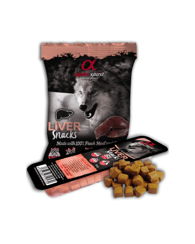 Лакомства для собак Alpha Spirit Snacks полувлажные кубики с печенью 35 г (as4006335)