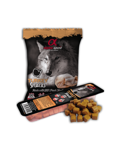 Ласощі для собак Alpha Spirit Snacks напіввологі беззернові кубики з індичкою 35 г (as4002335)