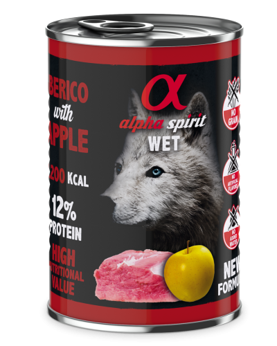 Повнораціонний вологий корм Alpha Spirit Iberian Pork w/Apple іберійська свинина/яблуко для дорослих собак 400 г (as576185)