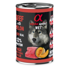 Повнораціонний вологий корм Alpha Spirit Beef with Melon з яловичиною та динею для дорослих собак 400 г (as969954)