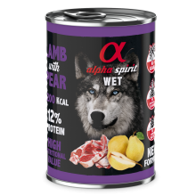 Повнораціонний вологий корм Alpha Spirit Lamb with Pear з ягнятиною та грушами для дорослих собак 400 г (as969961)