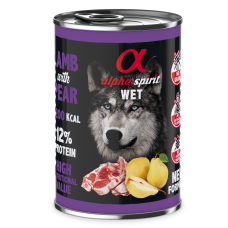 Повнораціонний вологий корм Alpha Spirit Lamb with Pear з ягнятиною та грушами для дорослих собак 400 г (as969961)