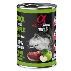 Повнораціонний вологий корм Alpha Spirit Duck with Green Apple з качкою та зеленими яблуками для дорослих собак 400 г (as969985)