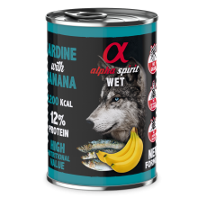 Повнораціонний вологий корм Alpha Spirit Sardine with Banana з сардиною та бананами для дорослих собак 400 г (as576307)