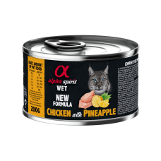Повнораціонний вологий корм Alpha Spirit Chicken with Paineapple з куркою та ананасами для дорослих котів 200 г (as310363)