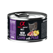 Повнораціонний вологий корм Alpha Spirit Lamb with Pear з ягнятиною та грушами для дорослих котів 200 г (as969015)