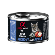 Повнораціонний вологий корм Alpha Spirit Anchovy with Red Applе з анчоусами та яблуками для дорослих котів 200 г (as969183)