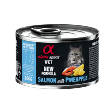 Повнораціонний вологий корм Alpha Spirit Salmon with Pineapple з лососем та ананасами для дорослих котів 200 г (as969176)