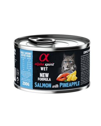 Повнораціонний вологий корм Alpha Spirit Salmon with Pineapple з лососем та ананасами для дорослих котів 200 г (as969176)
