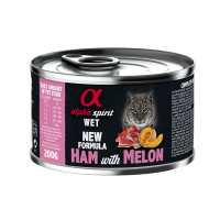 Повнораціонний вологий корм Alpha Spirit Ham with Melon з шинкою та динею для дорослих котів 200 г (as310660)