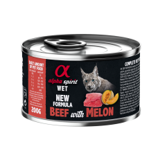 Повнораціонний вологий корм Alpha Spirit Beef with Melon з яловичиною та динею для дорослих котів 200 г (as969008)