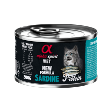 Повнораціонний вологий корм Alpha Spirit Sardine Protein з сардиною для дорослих котів 200 г (as311230)
