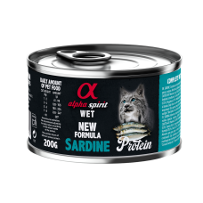 Повнораціонний вологий корм Alpha Spirit Sardine Protein з сардиною для дорослих котів 200 г (as311230)