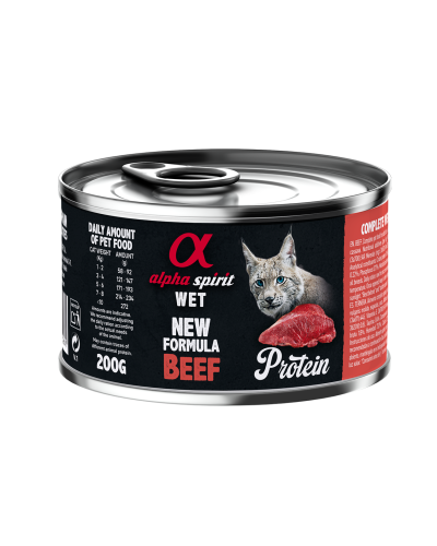 Повнораціонний вологий корм Alpha Spirit Beef Protein з яловичиною для дорослих котів 200 г (as311261)