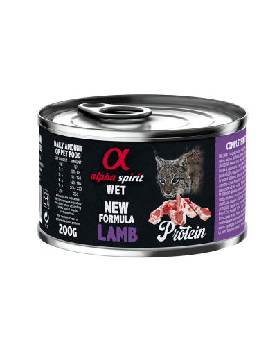 Повнораціонний вологий корм Alpha Spirit Lamb Protein з ягнятиною для дорослих котів 200 г (as311278)