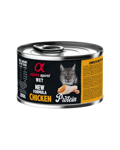 Повнораціонний вологий корм Alpha Spirit Chicken Protein з куркою для дорослих котів 200 г (as311209)