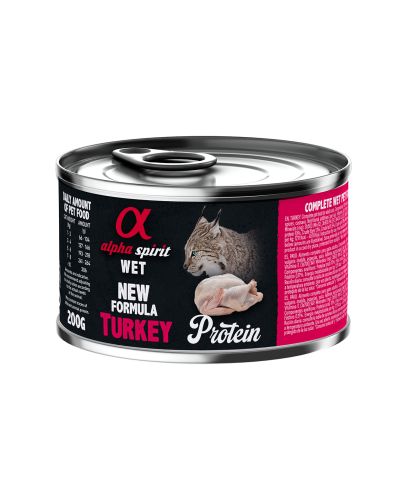 Влажный корм Alpha Spirit Turkey Protein с индейкой для взрослых котов 200 г (as311247)