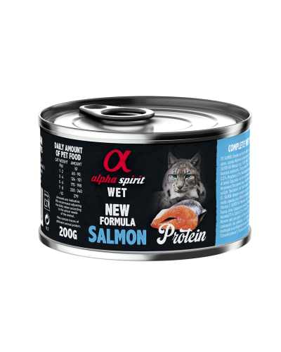 Повнораціонний вологий корм Alpha Spirit Salmon Protein з лососем для дорослих котів 200 г (as311308)