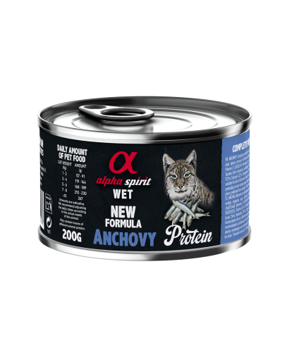 Повнораціонний вологий корм Alpha Spirit Anchovy Protein з анчоусами для дорослих котів 200 г (as311223)