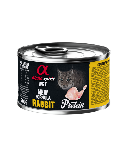 Повнораціонний вологий корм Alpha Spirit Rabbit Protein з кроликом для дорослих котів 200 г (as311285)