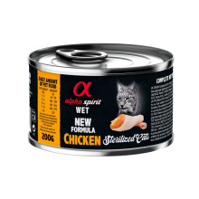 Повнораціонний вологий корм Alpha Spirit Chicken Sterilized з куркою для стерилізованих котів 200 г (as311179)