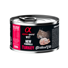 Повнораціонний вологий корм Alpha Spirit Turkey Sterilized з індичкою для стерилізованих котів 200 г (as311162)